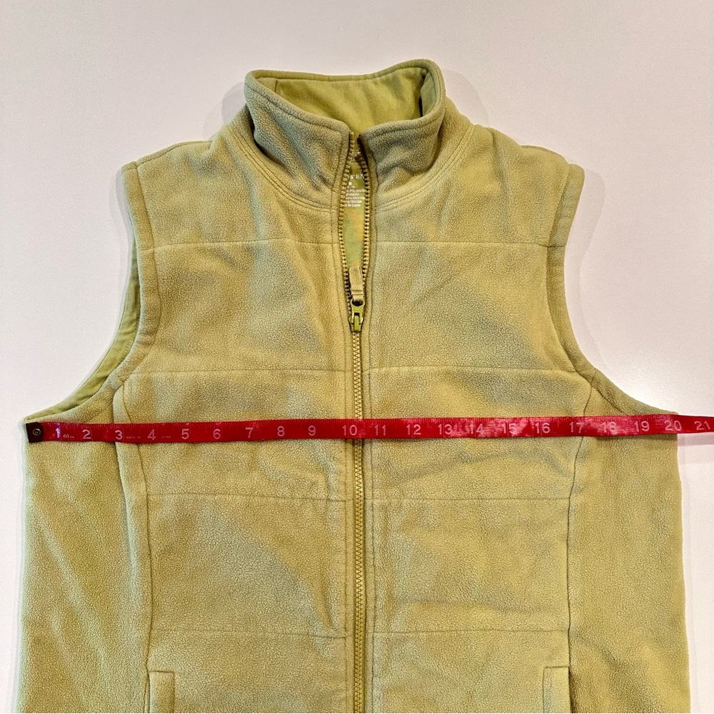 Lands End Lime Green Zip Up Fleece Vest Size Medium - Picture 2 of 8